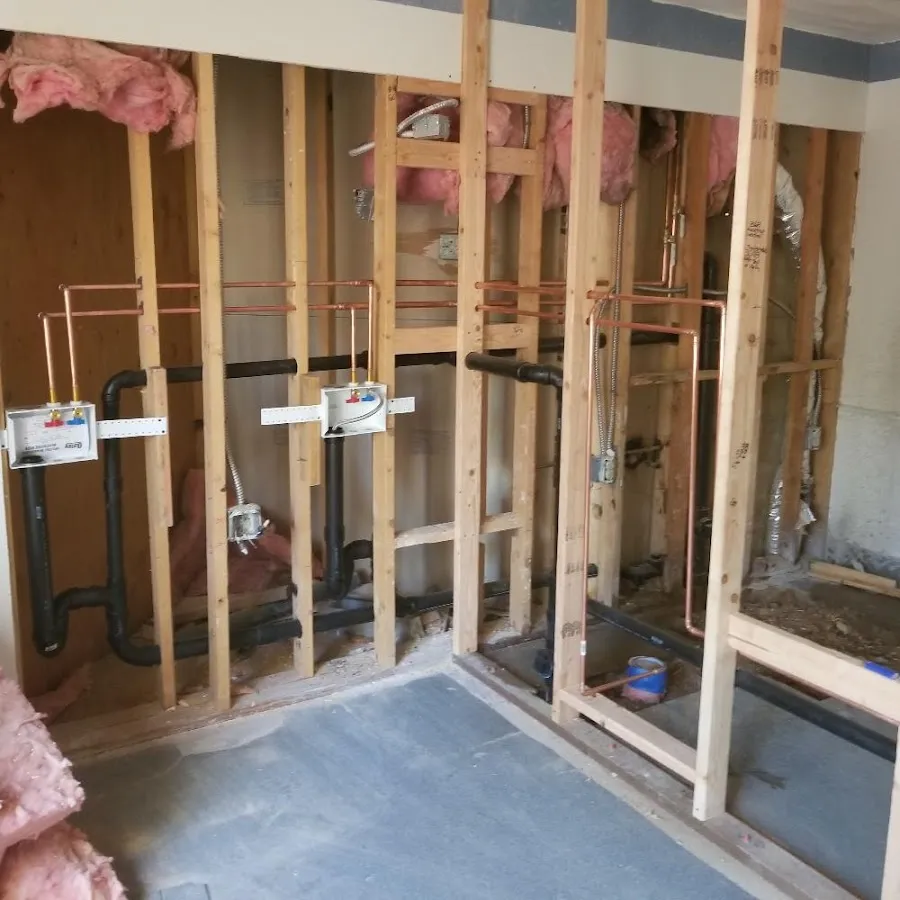 Copper pipe rough-in and plumbing installation in Fremont